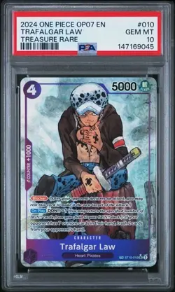 Trafalgar Law Treasure Rare ST10-010 One Piece English PSA 10 - Image 1