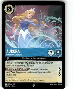 Disney Lorcana First Chapter Aurora Dreaming Guardian 139/204 Super Rare NM - Image 1