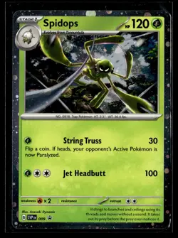 Pokemon TCG SV: Scarlet & Violet Promo Cards #009 Spidops Cosmo Foil - Image 1