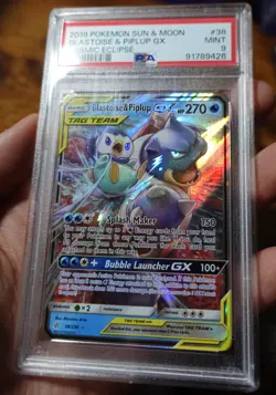Blastoise & Piplup GX 38/236 PSA 9 Cosmic Eclipse S&M 2019 Pokemon Card Graded - Image 3