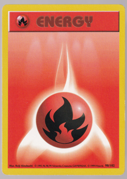 Fire Energy 98/102 Shadowless Base Set Pokemon Card 1999 NM - Image 1