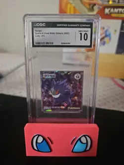 2022 LOTTE POKEMON JPN SCARLET & VIOLET WAFER STICKERS #14 GENGAR PSA 8 - Image 1