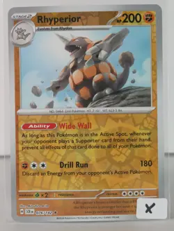 Rhyperior - Stellar Crown - 076/142 - Pokemon TCG - Reverse Holo - X - Image 2