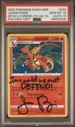 2022 PSA 10 POKEMON BLACK STAR PROMO SPECIAL DELIVERY CHARIZARD AUTO POP 1 🔥 - Image 1