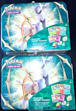 LOT OF 2 Pokemon TCG Arceus Collector Chest Lunchbox Tin Spring 2022 NEW SEALED - Image 1