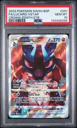 PSA 10 Lucario VSTAR Crown Zenith ETB Promo SWSH291 Pokemon - Image 1