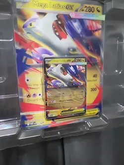 Mega Latios EX Holo Promo ME01 + Jumbo Lenticular Pokemon Card - Image 2