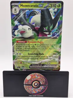 Pokemon TCG Paldea Evolved Meowscarada ex Double Rare 015/193 NM - Image 1