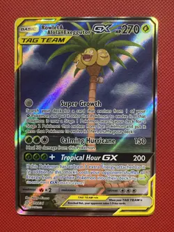 Rowlet & Alolan Exeggutor GX Alt Art 215/236 Unified Minds Pokemon Cards TCG - Image 2