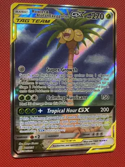 Rowlet & Alolan Exeggutor GX Alt Art 215/236 Unified Minds Pokemon Cards TCG - Image 4