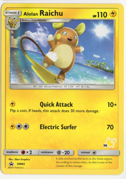 Alolan Raichu Promo SM65 Pikachu Deck 56 Pokemon Card - Image 1