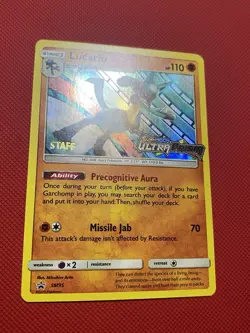 Lucario - SM95 - Pokemon Card TCGSun & Moon Promo STAFF Prerelease Holo - Image 2
