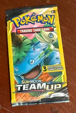Pokemon Sun & Moon Team Up Booster Pack – 3 Card Mini Pack – HEAVY 7.82g - Image 3