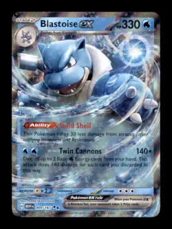 BLASTOISE EX 009/165 DOUBLE RARE 151 POKEMON HOLO NM/M - Image 1