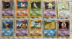 Bundle of 10 Vintage Base Set Pokemon Cards - Image 1