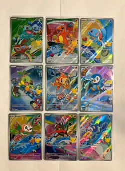 Pokemon 2026 First Partner Illustration Collection Series 1 Promo Set (9 Cards) - Image 1