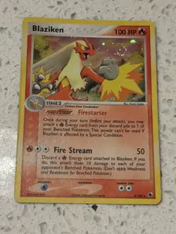 SWIRL - Pokemon TCG Blaziken Holo Card 3/109 Ruby and Sapphire 2004 LP - Image 1