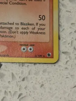 SWIRL - Pokemon TCG Blaziken Holo Card 3/109 Ruby and Sapphire 2004 LP - Image 5