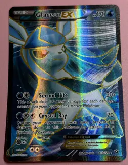Glaceon EX 116/124 Fates Collide LP Full Art Ultra Rare Pokemon Card - Image 1