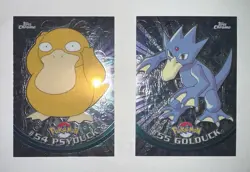 Pokemon 2000 Topps Chrome Psyduck + Golduck Evolution Set #54-55 NM - Image 1