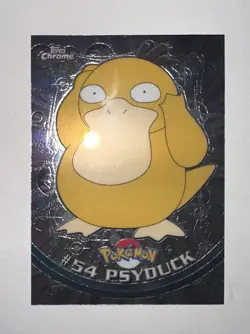 Pokemon 2000 Topps Chrome Psyduck + Golduck Evolution Set #54-55 NM - Image 2