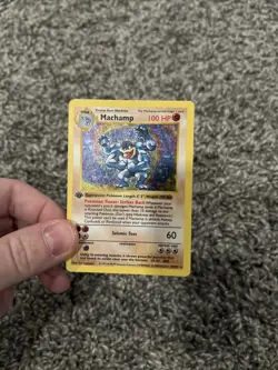 Pokemon TCG Machamp Base Set 8/102 Holo 1st Edition Holo Rare - Image 1