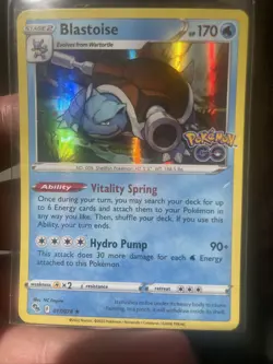 Pokemon Blastoise 017/078 | Pokemon GO Holo Rare | NM | 2022 | - Image 2