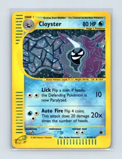 Cloyster 8/165 Holo Rare Expedition Base Set Pokemon Holo Heavily Played - Image 1