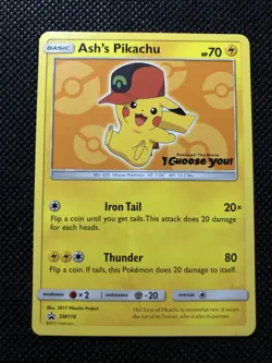 Ash's Pikachu - SM110 - Non-Holo Promo POKEMON SUN & MOON PROMOS LP - Image 1