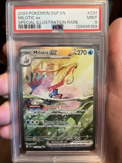 2024 Pokemon Surging Sparks Milotic EX #237 Special Illustration Rare PSA 9 - Image 1