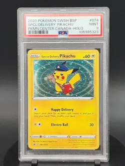 Special Delivery Pikachu SWSH Black Star Promo 074 Pokemon Center PSA 9 - Image 1