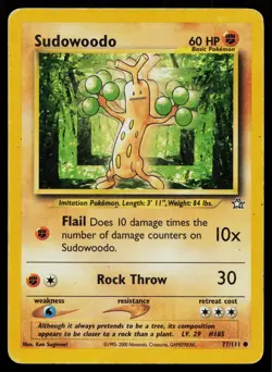 SUDOWOODO 77/111 COMMON NEO GENESIS POKEMON UNLIMITED HP - Image 1