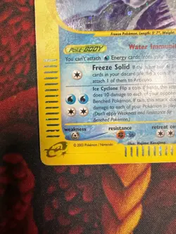 2003 Pokemon Skyridge #H3 Articuno Holo MP Beautiful front display - Image 5