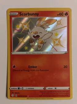 Pokemon Shining Fates Scorbunny SV015/SV122 Shiny Holo Rare NM - Image 1