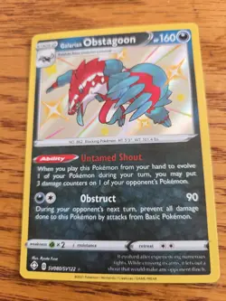 Pokemon Galarian Obstagoon - Shining Fates SV080/SV122 - Shiny Holo Rare - Image 1