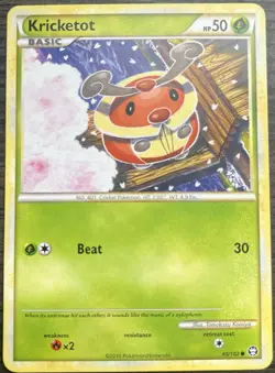 Kricketot 65/102 Pokemon TCG Tomokazu Komiya HGSS Triumphant Light Play LP - Image 1