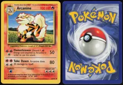 Arcanine 23/102 Uncommon Base Set Unlimited Pokemon Card Moderately Played - Image 1