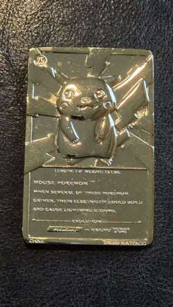 Pikachu 1999 Pokemon 23K Gold-Plated Burger King Promo Trading Card In Case - Image 4