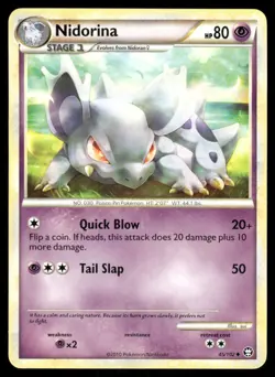 Pokemon Cards Nidorina 45/102 HGSS Triumphant Uncommon LP - Image 1
