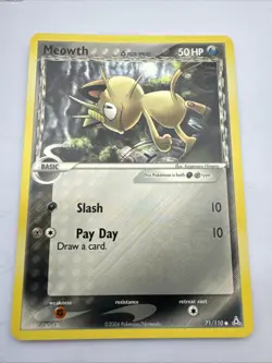 Meowth Pokemon Card 71/110 EX Holon Phantoms common non-holo - Image 1