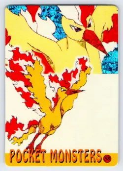 Moltres #58 Pocket Monsters Prism Holo Vintage Pokemon Sticker Card Rare - Nm - Image 1