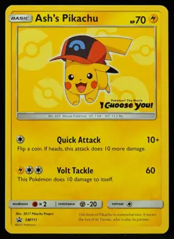 Ash's Pikachu #SM111 Promo NM/VLP Pokemon Card - Image 1