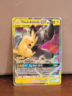 Pikachu & Zekrom GX 33/181 SM-Team Up Ultra Rare Holo Tag Team GX Pokemon TCG - Image 1