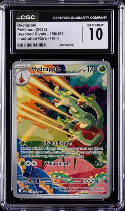 2025 POKEMON DESTINED RIVALS ILLUSTRATION RARE - HOLO HYDRAPPLE CGC 10 GEM MINT - Image 1