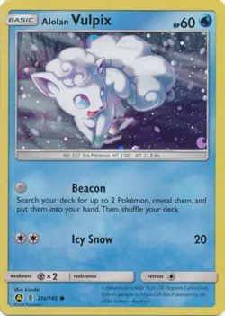 Slightly Played, English - 1 x Pokemon Alolan Vulpix - 21a/145 - Alternate Art P - Image 1