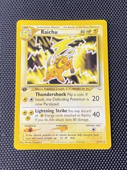 2001 Pokemon Neo Revelation 1st Edition - Raichu 21/64 NM - Image 1