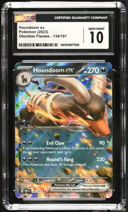 2023 Pokemon Obsidian Flames Houndoom Ex CGC 10 GEM MINT 134/197 - Image 1