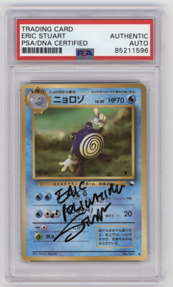 PSA Signed Eric Stuart Pokemon Japanese Poliwhirl No. 061 Glossy Vending Series - Image 1