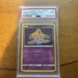 2017 POKEMON SUN & MOON SHINING LEGENDS #42 SHINING JIRACHI-HOLO PSA 9 - Image 1