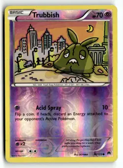Trubbish 56/122 Common BREAKpoint Pokemon Reverse Holo Heavily Played - Image 1